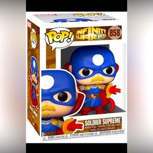Funko Pop! Marvel Infinity Warps Soldier Supreme #858 Vinyl Figure In Box
